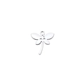 Polished silver dragonfly pendant in stainless steel with a top hanging loop - Dragonfly / Silver