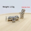 24mm vintage Tibetan silver alloy tube beads with floral hollow design for jewelry DIY - Floral Hollow Tube Bead (21#)