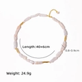 Collier en perles d'eau douce baroques avec fermoir doré, longueur 40+6cm, 24,9g - Collier
