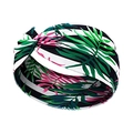 Bohemian knotted hairband featuring a tropical green palm leaf print on stripes - 2# Black White Stripes Palm Leaf