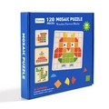Educational wooden pattern blocks puzzle box set with 120 colorful geometric pieces - Mosaic Puzzle / 24.5*23.5*3.7cm