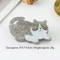 Kattenvormige haarklem van acryl met grijs marmerpatroon en wit voor dames - Grijze Marmeren Splicing Kat / Lichtgrijs (Kattenvorm)