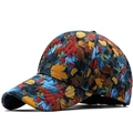 Unisex Baseballkappe mit buntem Ahornblatt-Muster und modisch gebogenem Schirm - Mehrfarbiges Ahornblatt
