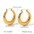 Detail view of 18K gold plated hollow hoop earrings with size and weight parameters - Heavyweight Hoop Style (HC-E10032)