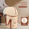 Collapsible cream foot bath tub with deep knee guard and insulated thermal fabric - THE Beige (Knee Protection)