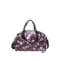 Große Reisetasche mit dunklem Gothic-Totenkopf und rotem Rosen-Blumenmuster-Aufdruck - Rot