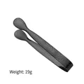 Black 304 stainless steel ice tongs with hammer texture, measuring 110mm in length - Hammered Model / Black