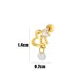 Golden heart stud earring with zircon crystal drop, 1.4cm height elegant jewelry - Heart Round Zircon Pendant (6#) / Gold Yellow