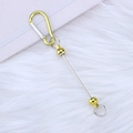 Golden and silver metal beaded carabiner keychain accessory on white plush background - Light Green
