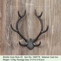 Appendiabiti da parete in ghisa stile vintage a forma di corna di cervo con 4 ganci - Gancio in Corno di Cervo Stile C 8778