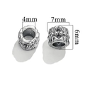 Silver stainless steel spacer bead in 7mm diameter with 4mm inner hole for DIY jewelry - Bead and Line / Steel