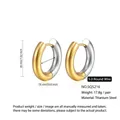 Two-tone titanium steel hoop earrings featuring 26mm diameter with a minimalist chunky design - 5.0*16mm / Two Colors
