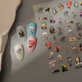 5D embossed One Piece anime nail art stickers featuring Luffy Nika and Wanted posters - Feb-950