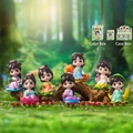He Tang Yue Se series cute animal blind box figures set on forest moss mossy wooden logs - Random / Lotus Pond Series-Random 1PC