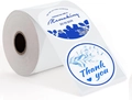 Blue botanical silhouette round thermal label sticker for wedding favors by Memoking - 3*3 Inch Round-500pcs (Roll)-Celebrate Love / White