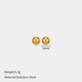 Minimalist 3mm golden stainless steel ball stud earrings for women with high polish finish - 3mm / Gold