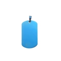 Sleek blue rectangle titanium steel military tag pendant with polished metallic finish - 50*28*1.8mm / Blue Rounded Rectangle