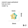 Star shaped gold plated copper bead with teal enamel finish and 3mm hole for jewelry DIY - Teal Star (B-3)