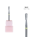 5-in-1 tungsten steel nail drill bit W07 with green ring and pink base display - High-end 5-in-1 Nail Drill Bit - Rod (W07)