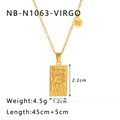 18k gold plated stainless steel necklace featuring Virgo pendant and zodiac symbol charm - Virgo