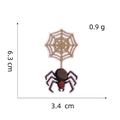 Detail view of spider web embroidery patch with size measurements 6.3cm and 3.4cm - Halloween Patch 7# (Spider)