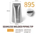 304 stainless steel piping tip model 895 with 7-teeth design for cake decorating - 895 (Single-Row 7-Teeth)