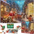 Christmas Advent Calendar Puzzle with 1008 pieces and 24 individual boxes for holiday fun - Santa and Snow Village Style (GL-117)