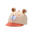 Simpatico cappellino da baseball beige per neonati con visiera arancione e orecchie da orso 3D - Circa 46CM / Arancione