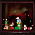 Cartoon Santa Claus and reindeer static window stickers for Christmas glass decoration - Childlike Illustration Cheerful Scene Style (HL-088)