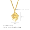 Halskette mit Sonnenauge-Anhänger aus Gold-Edelstahl mit Maßangaben und Gewicht - Gold