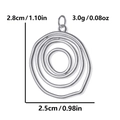 Silver stainless steel irregular concentric circle pendant weighing 3.0g and 2.8cm long - Irregular Circles / Steel