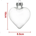 Palla di Natale trasparente a forma di cuore con tappo argento, 10 cm x 8,5 cm - Cuore