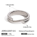 Silver stainless steel double-layered minimalist ring weighing 3.9g and 0.48cm wide - US 6 / Silver