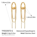 Detaillierte Größenangaben für goldene geometrische Quastenohrringe aus Edelstahl - Gold (YYE025073-G)