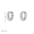 Pendientes de aro minimalistas en plata con acabado de metal pulido de 13 mm - Plateado
