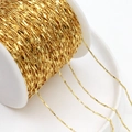 18K gold-plated copper O-chain spool for DIY jewelry making and necklace crafting - 0.8mm Melon Seed Chain / Thick Silver