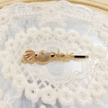 Pinza para el pelo de aleación dorada con motivos decorativos de conchas y estrellas de mar - Horquilla de concha / Dorado