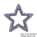 Star shaped zircon connector in gold finish with dark blue stones for DIY jewelry - Style 23: Copper Micro-set Zircon Connecting Clasp