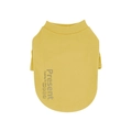 Yellow dog t-shirt in soft cotton with fun graphic print and round neck for pets - S / Yellow