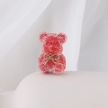 Perle d'ours rouge texture sucrée avec nœud doré pour accessoires de bijoux DIY - Nœud Vintage Rouge Neige