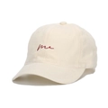 Berretto da baseball bianco panna con ricamo me rosso e classica visiera curva - Bianco Sporco