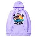 Lavender Gulf of Mexico 1672 beach retro print oversized hoodie with kangaroo pocket - Light Purple