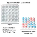 Square bubble coaster silicone mold with colorful 110mm DIY resin casting kit - Square Bubble Coaster Mold