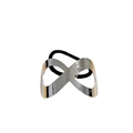 Silberne Unendlichkeits-Haarmanschette mit gebürstetem Metallfinish und schwarzem Gummiband - Silber Gebürstet Unendlichkeit