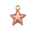 Pink star-shaped pendant with golden metal frame for DIY jewelry making and earring crafts - Pink Star 13346