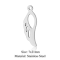 Silver stainless steel hollow wing angel charm pendant 7x21mm for DIY jewelry - Silver Small Wing-7x21mm