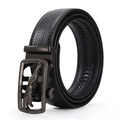 Cintura in pelle da uomo fibbia metallica automatica affari casual vera pelle elegante. - Stile 2 Leopardo Nero