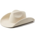 Sombrero vaquero clásico color crema en fieltro premium con ala ancha y costuras - M(56-58cm) / Beige
