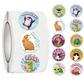 500-count cartoon animal reward stickers roll for kids with motivational quotes - Jjt045 Animal Motivation (10 Images 500 Sheets/roll)