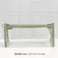Transparent green zipper storage bag for stationery and makeup 22x10.5x6.5cm - Green
